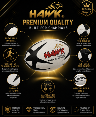 Match Rugby Ball – Size 5 | Standard Grip | 100% Durable Rugby Ball
